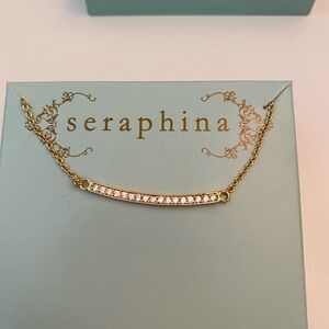 NWT Seraphina for Francesca’s gold bar necklace with gift box.